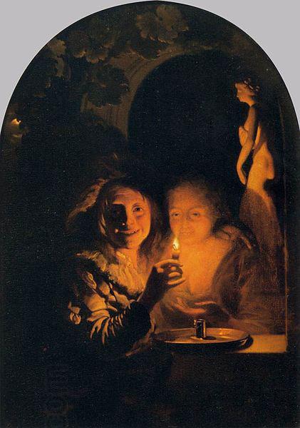Godfried Schalcken Lovers Lit by a Candle China oil painting art